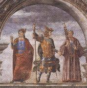 Sandro Botticelli Domenico Ghirlandaio and Assistants,The Roman heroes Decius Mure,Scipio and Cicero (mk36) oil painting